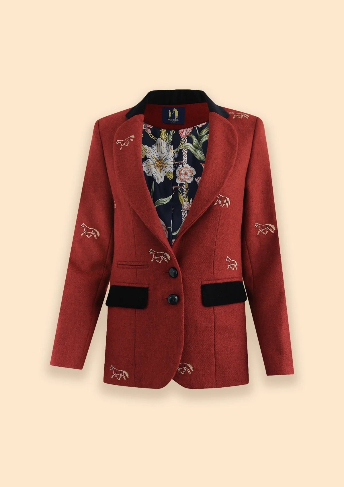 Rönner Cavaletti Blazer | Embroidered Italian Wool | Burgundy - Rönner - Equiluxe Tack