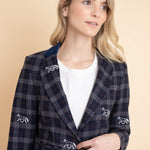 Rönner Cavaletti Blazer | Embroidered Italian Wool | Navy Plaid - Rönner - Equiluxe Tack