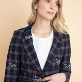 Rönner Cavaletti Blazer | Embroidered Italian Wool | Navy Plaid - Rönner - Equiluxe Tack