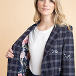 Rönner Cavaletti Blazer | Embroidered Italian Wool | Navy Plaid - Rönner - Equiluxe Tack