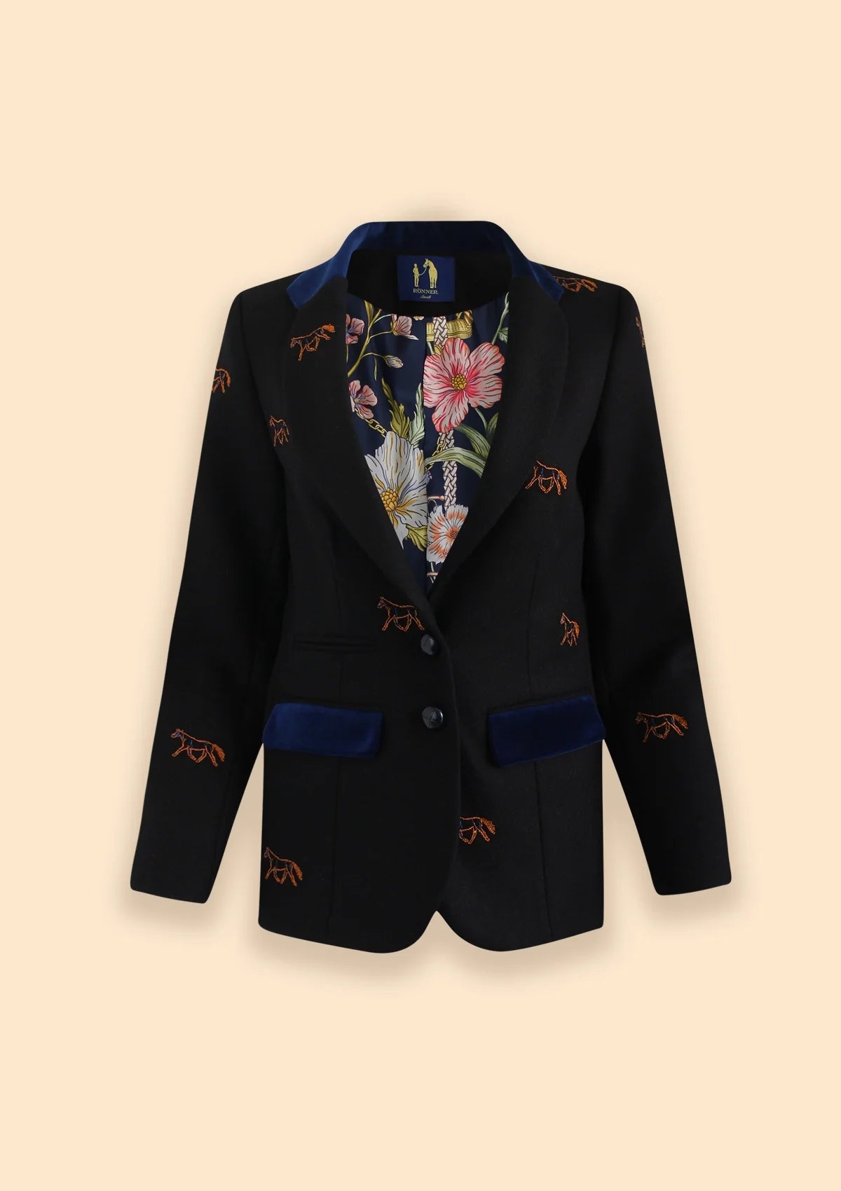 Rönner Cavaletti Blazer | Embroidered Italian Wool | Noir - Rönner - Equiluxe Tack