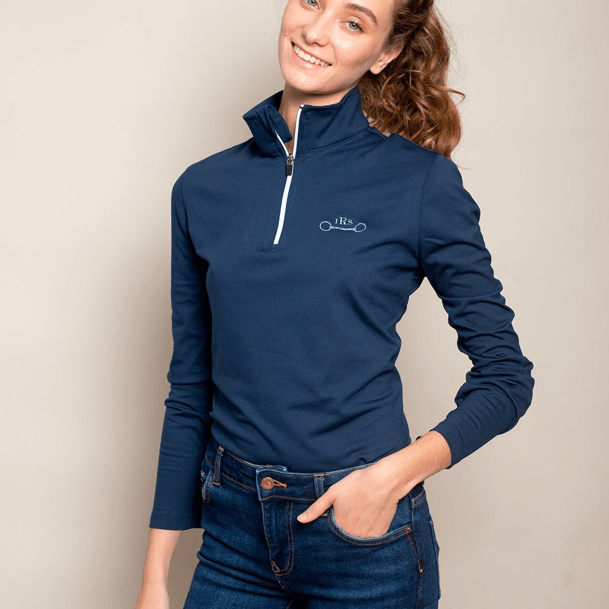 Rönner Devotion Quarter - Zip | Embroidered - Navy | Medium - Weight - Rönner - Equiluxe Tack