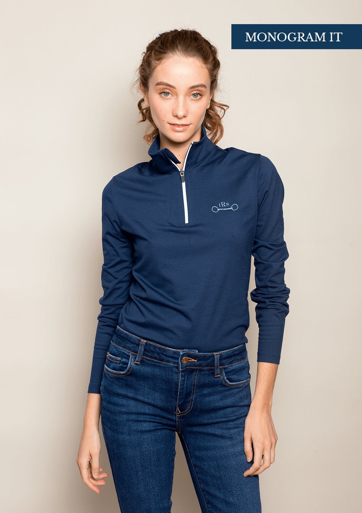 Rönner Devotion Quarter - Zip | Embroidered - Navy | Medium - Weight - Rönner - Equiluxe Tack