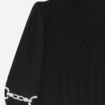 Rönner Ellie Cable Knit Sweater | Embroidered Sleeves | Black - Rönner - Equiluxe Tack