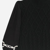 Rönner Ellie Cable Knit Sweater | Embroidered Sleeves | Black - Rönner - Equiluxe Tack