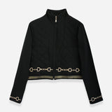 Rönner Ember Embroidered Cropped Zip Jacket | Black - Rönner - Equiluxe Tack