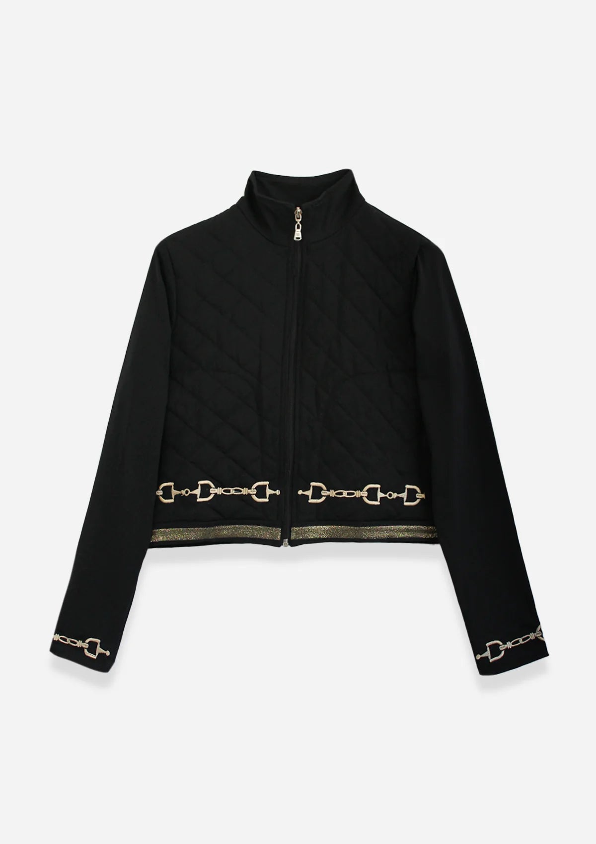 Rönner Ember Embroidered Cropped Zip Jacket | Black - Rönner - Equiluxe Tack