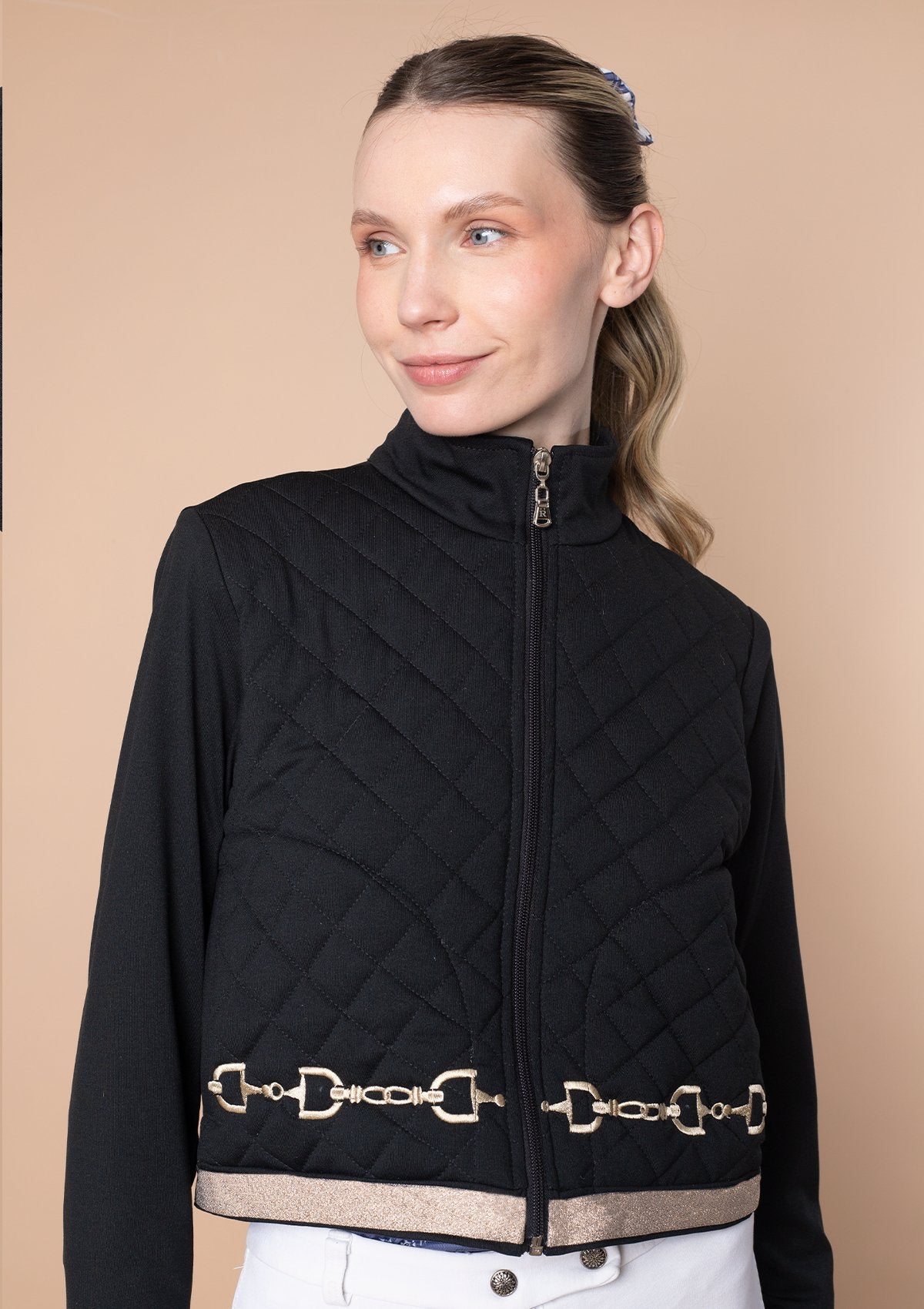 Rönner Ember Embroidered Cropped Zip Jacket | Black - Rönner - Equiluxe Tack