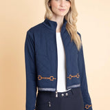 Rönner Ember Embroidered Cropped Zip Jacket | Navy - Rönner - Equiluxe Tack