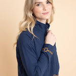 Rönner Ember Embroidered Cropped Zip Jacket | Navy - Rönner - Equiluxe Tack