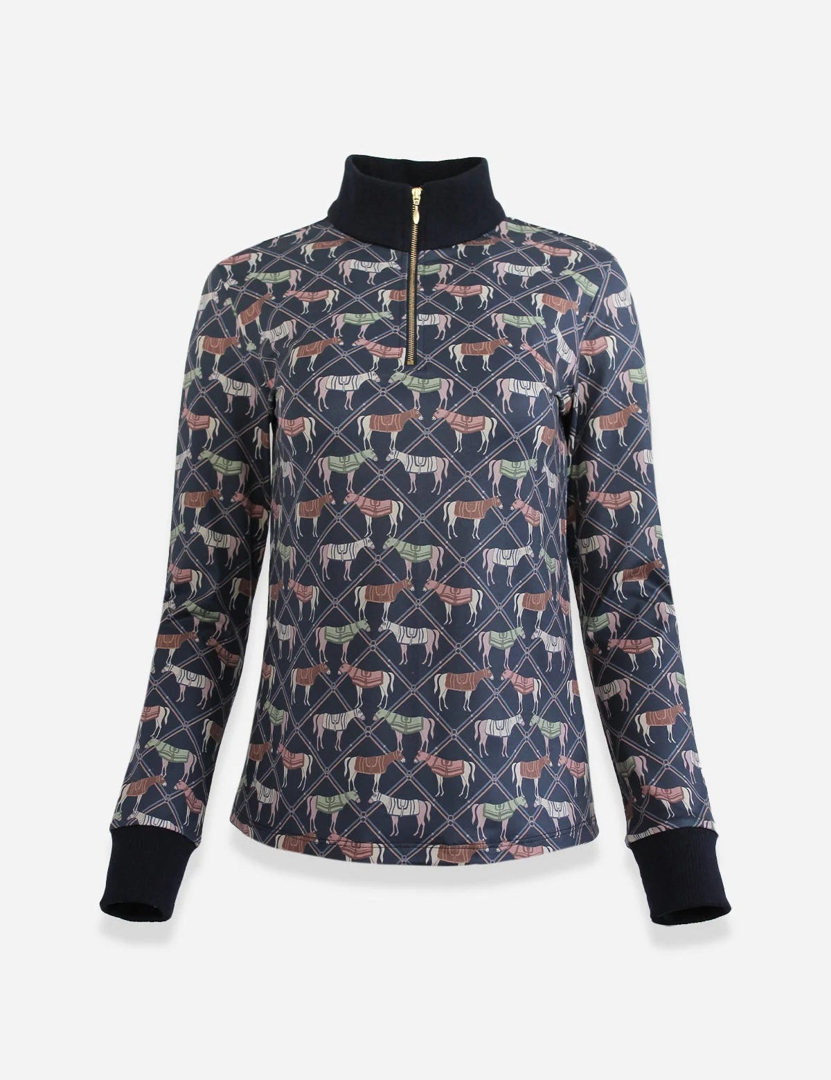 Rönner Emberly Q - Zip | Long Sleeve | Victory Print | Nocturne - Rönner - Equiluxe Tack