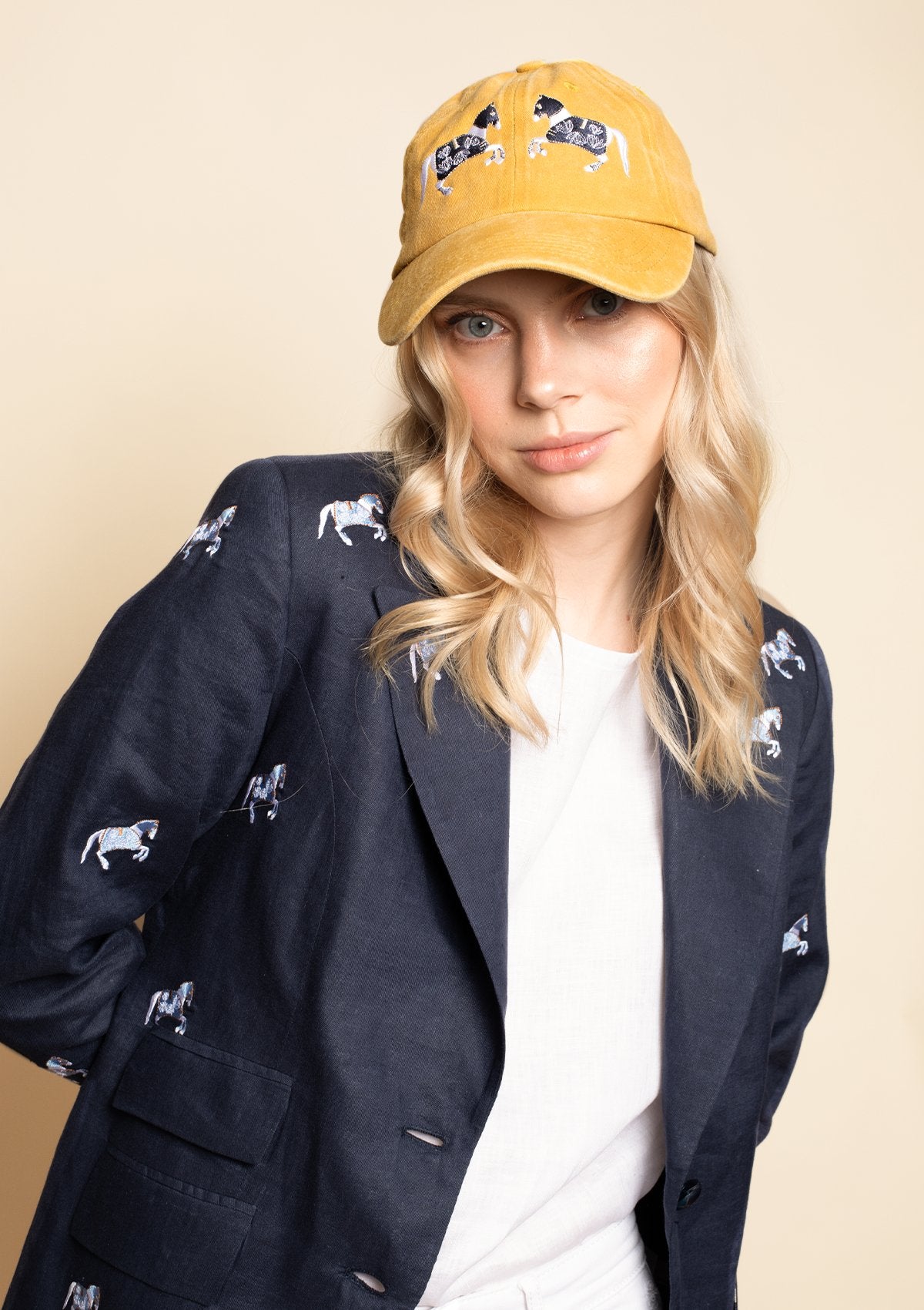 Rönner Equestrian Cotton Carousel Cap | Mustard - Rönner - Equiluxe Tack