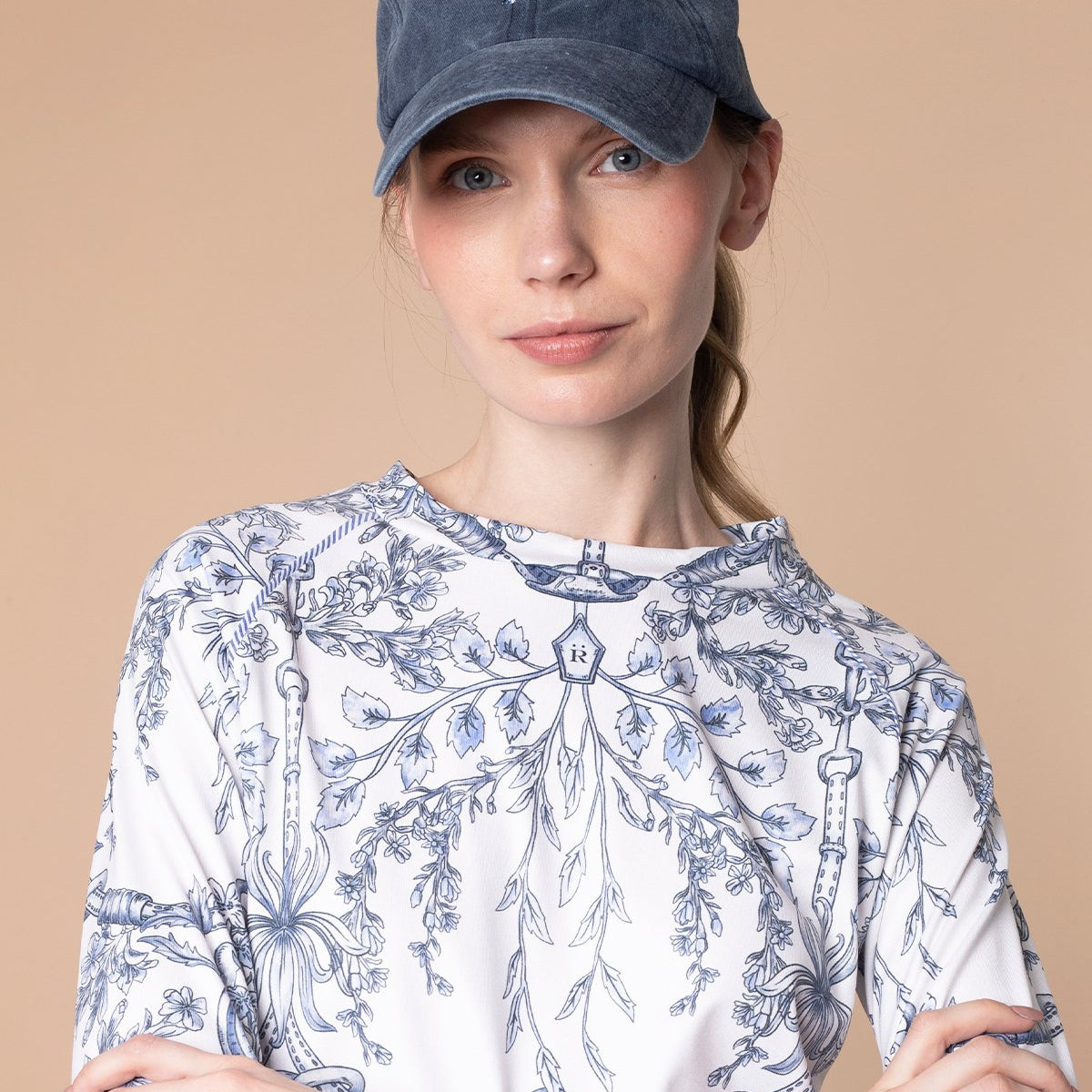 Rönner Equestrian Cotton Geo Horses Cap | Navy - Rönner - Equiluxe Tack