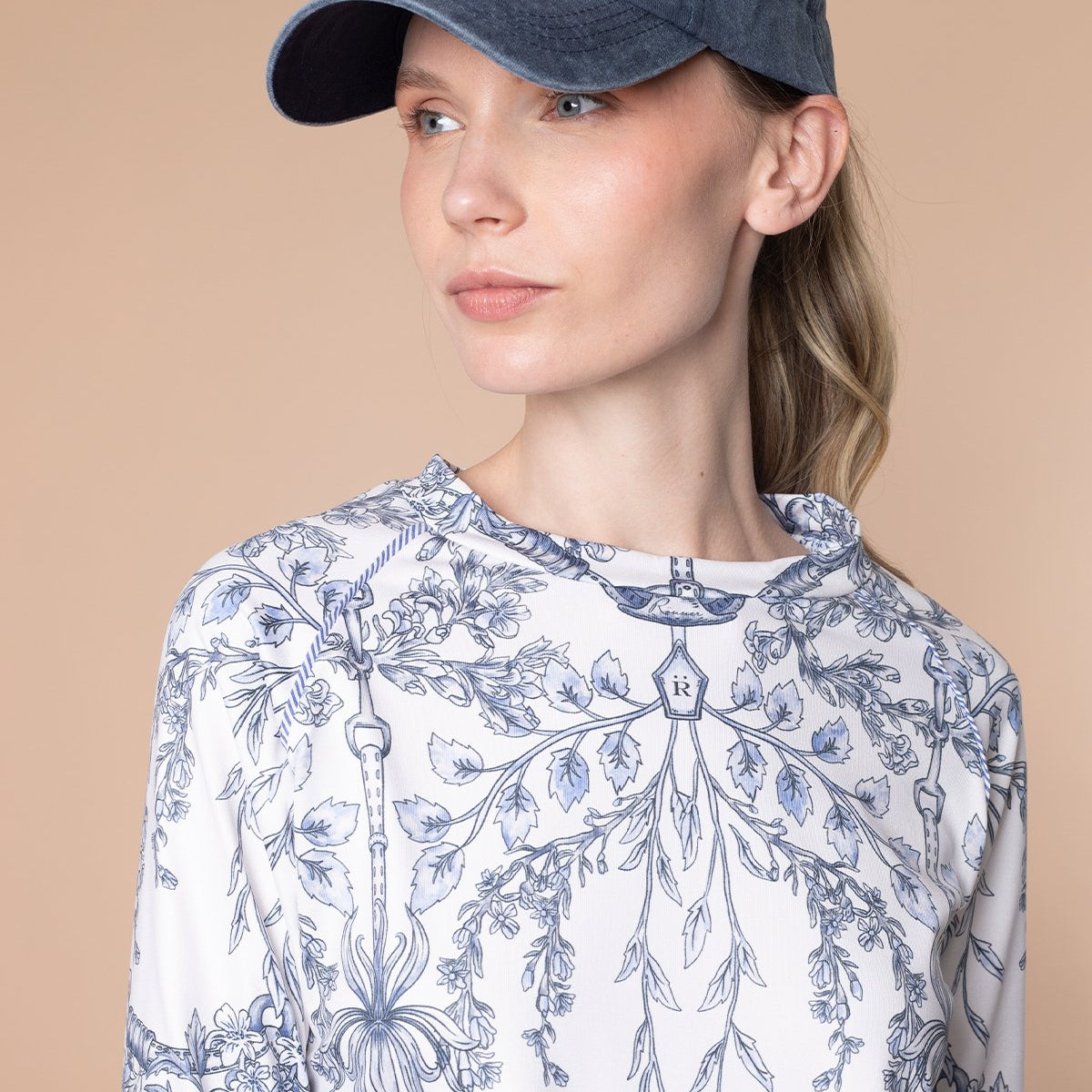 Rönner Equestrian Cotton Geo Horses Cap | Navy - Rönner - Equiluxe Tack