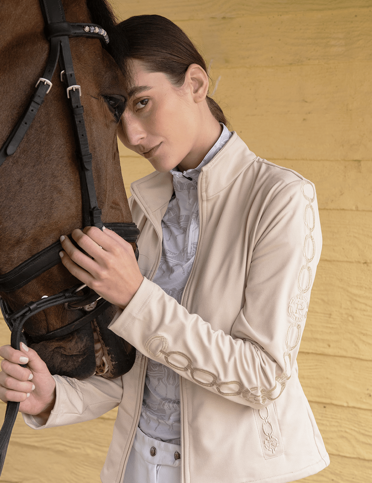 Ronner Equus Embroidered Zip Jacket | Sand - Rönner - Equiluxe Tack