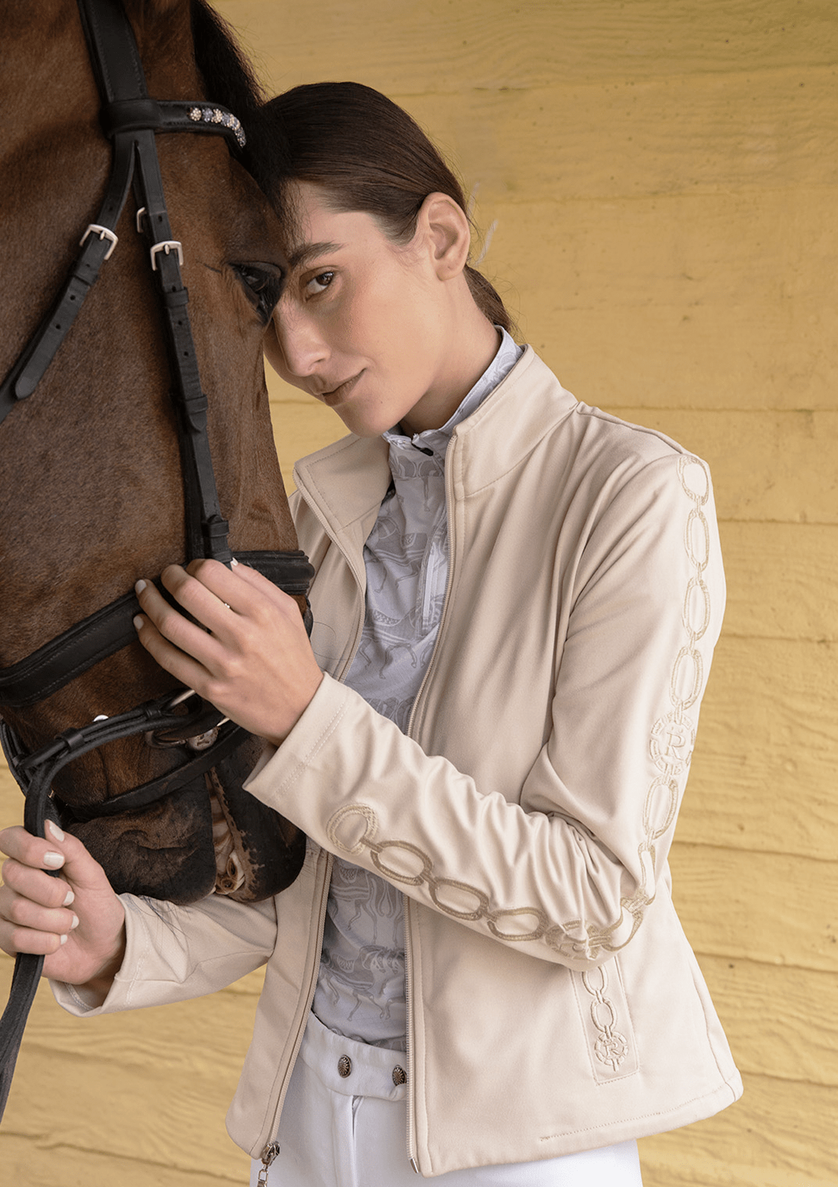 Ronner Equus Embroidered Zip Jacket | Sand - Rönner - Equiluxe Tack