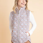 Rönner Florence Quilted Vest | Victory Print | Taupe - Rönner - Equiluxe Tack