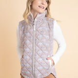 Rönner Florence Quilted Vest | Victory Print | Taupe - Rönner - Equiluxe Tack