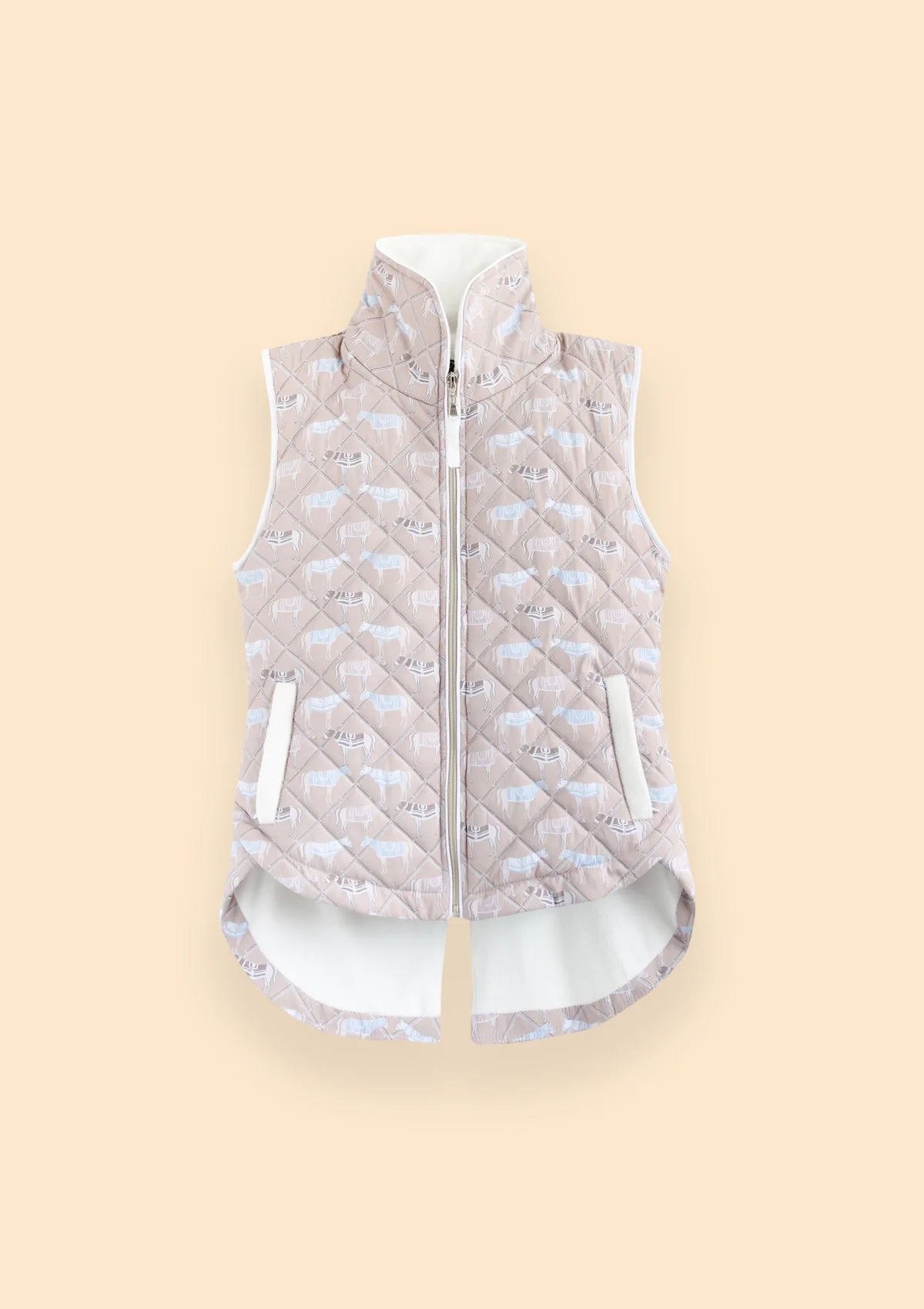 Rönner Florence Quilted Vest | Victory Print | Taupe - Rönner - Equiluxe Tack