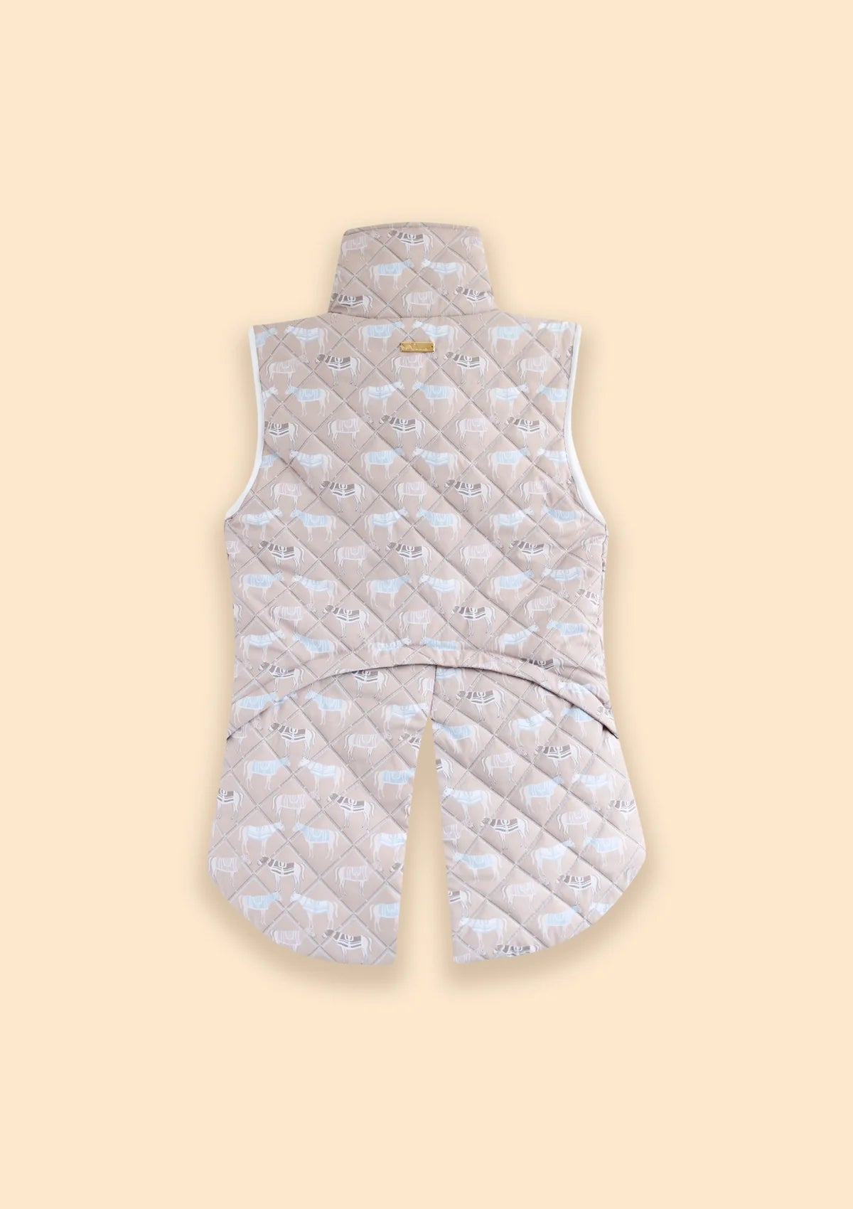 Rönner Florence Quilted Vest | Victory Print | Taupe - Rönner - Equiluxe Tack
