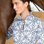 Rönner Harmony Quarter Zip Chainlink Print - Long Sleeve | Marine - Rönner - Equiluxe Tack