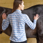 Rönner Harmony Quarter Zip Steed Print | Long Sleeve | Sky - Rönner - Equiluxe Tack