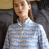 Rönner Harmony Quarter Zip Steed Print | Long Sleeve | Sky - Rönner - Equiluxe Tack