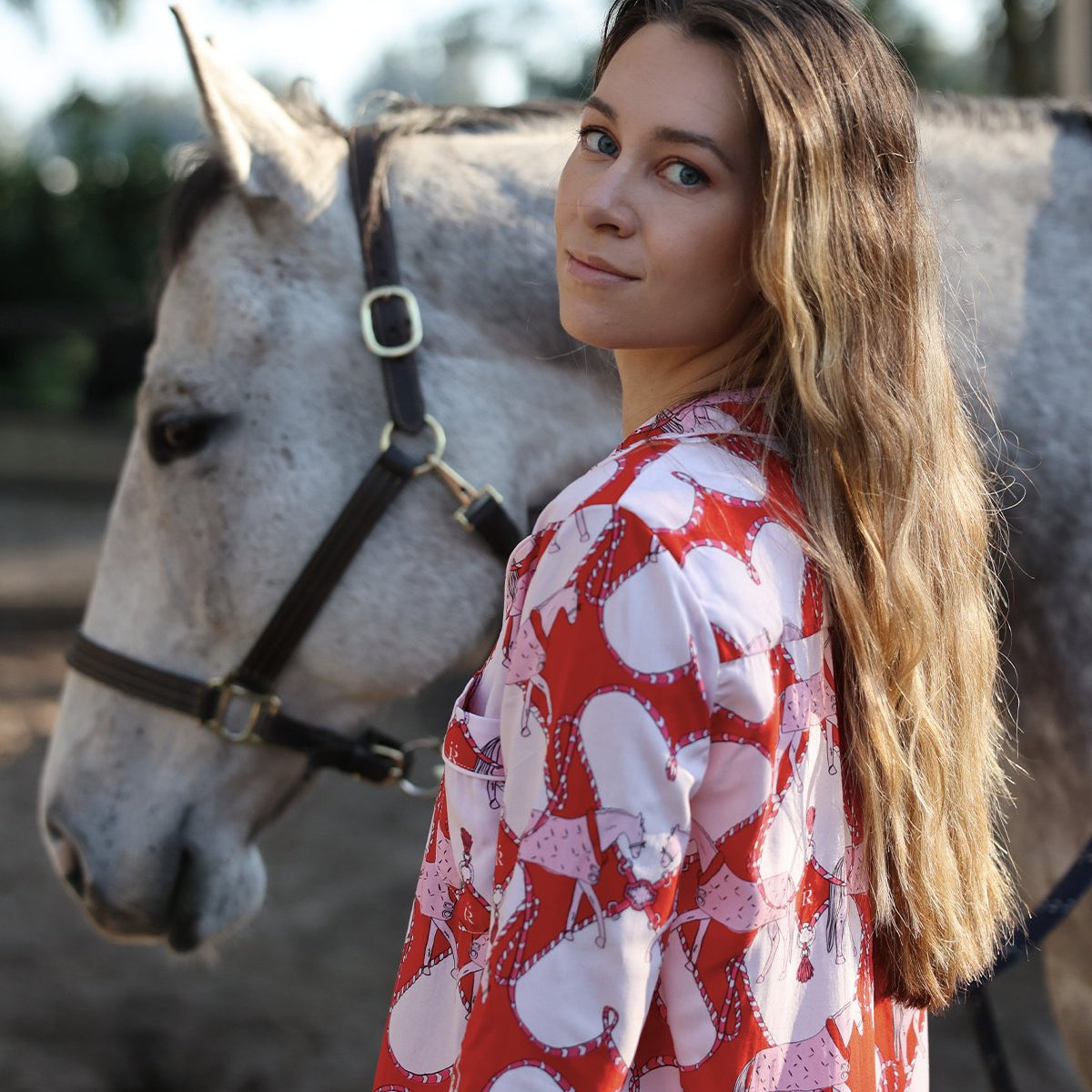 Rönner Horsebond PJ’s Set Long Sleeve | Red & White | Equestrian Sleepwear Collection - Rönner - Equiluxe Tack