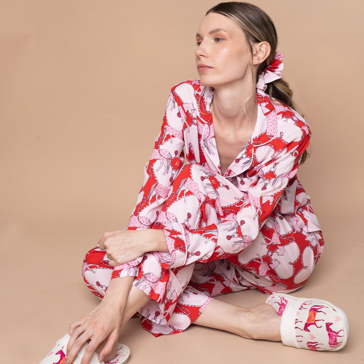 Rönner Horsebond PJ’s Set Long Sleeve | Red & White | Equestrian Sleepwear Collection - Rönner - Equiluxe Tack