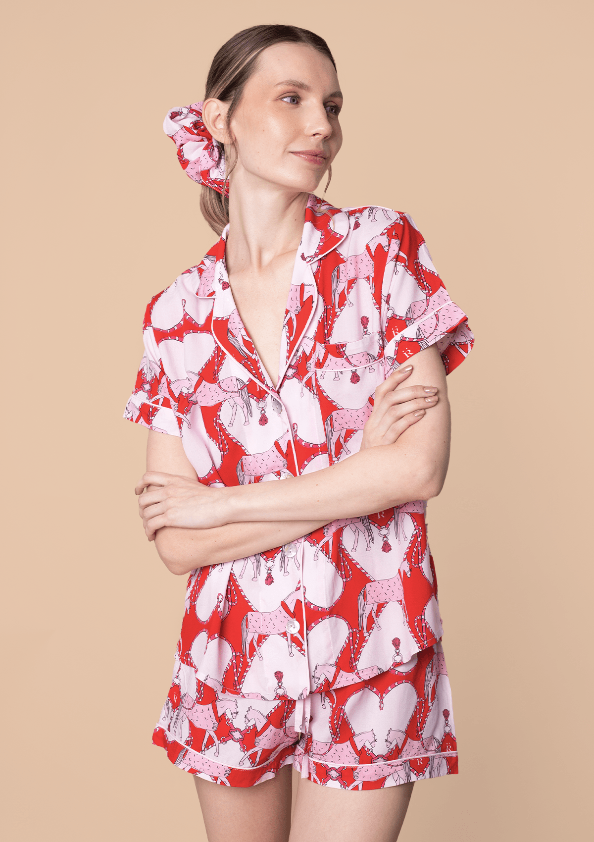 Ronner Horsebond PJ’s Set Short Sleeve | Red & White | Equestrian Sleepwear Collection - Rönner - Equiluxe Tack