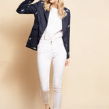 Rönner Linen Embroidered Blazer | Navy - Rönner - Equiluxe Tack