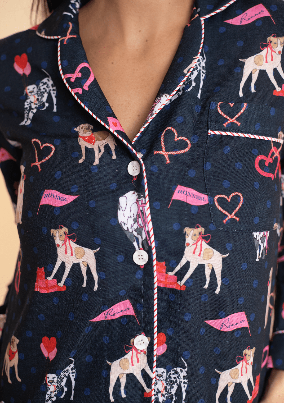 Rönner Loyal Luck PJ's Set | Long Sleeve | Midnight Blue - Rönner - Equiluxe Tack