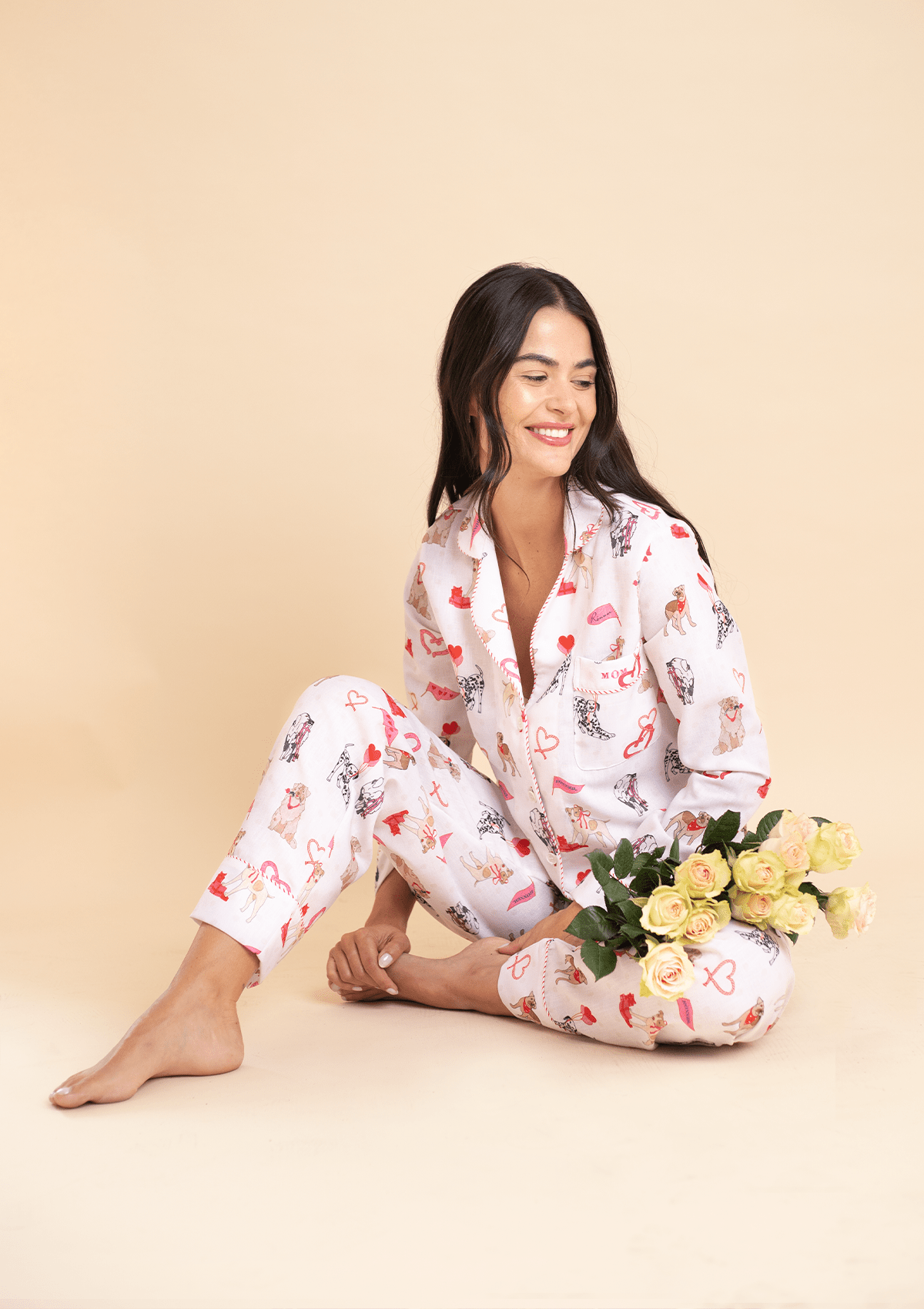 Rönner Loyal Luck PJ's Set | Long Sleeve | White - Rönner - Equiluxe Tack