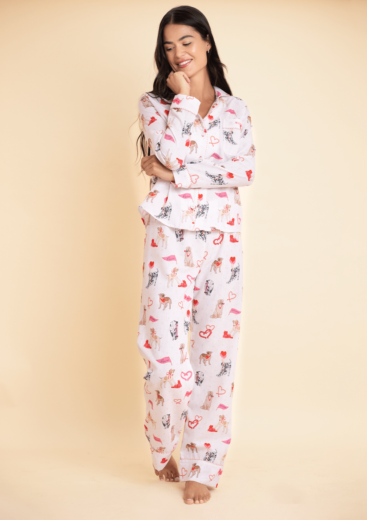 Rönner Loyal Luck PJ's Set | Long Sleeve | White - Rönner - Equiluxe Tack
