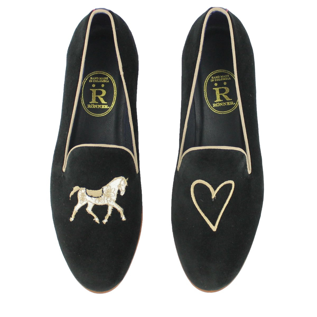 Rönner Mimosa Slippers Love | Black & Camel - Rönner - Equiluxe Tack