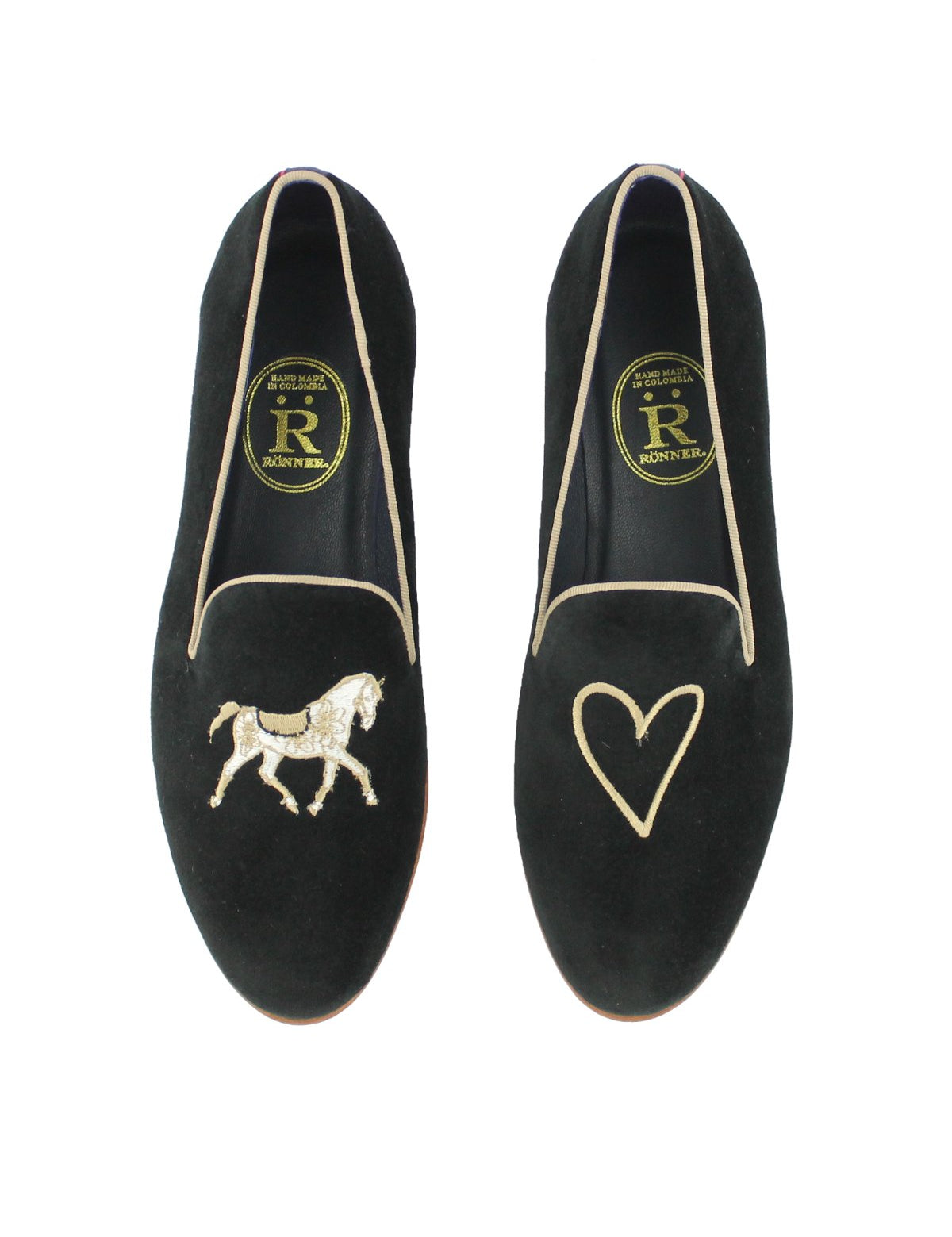 Rönner Mimosa Slippers Love | Black & Camel - Rönner - Equiluxe Tack