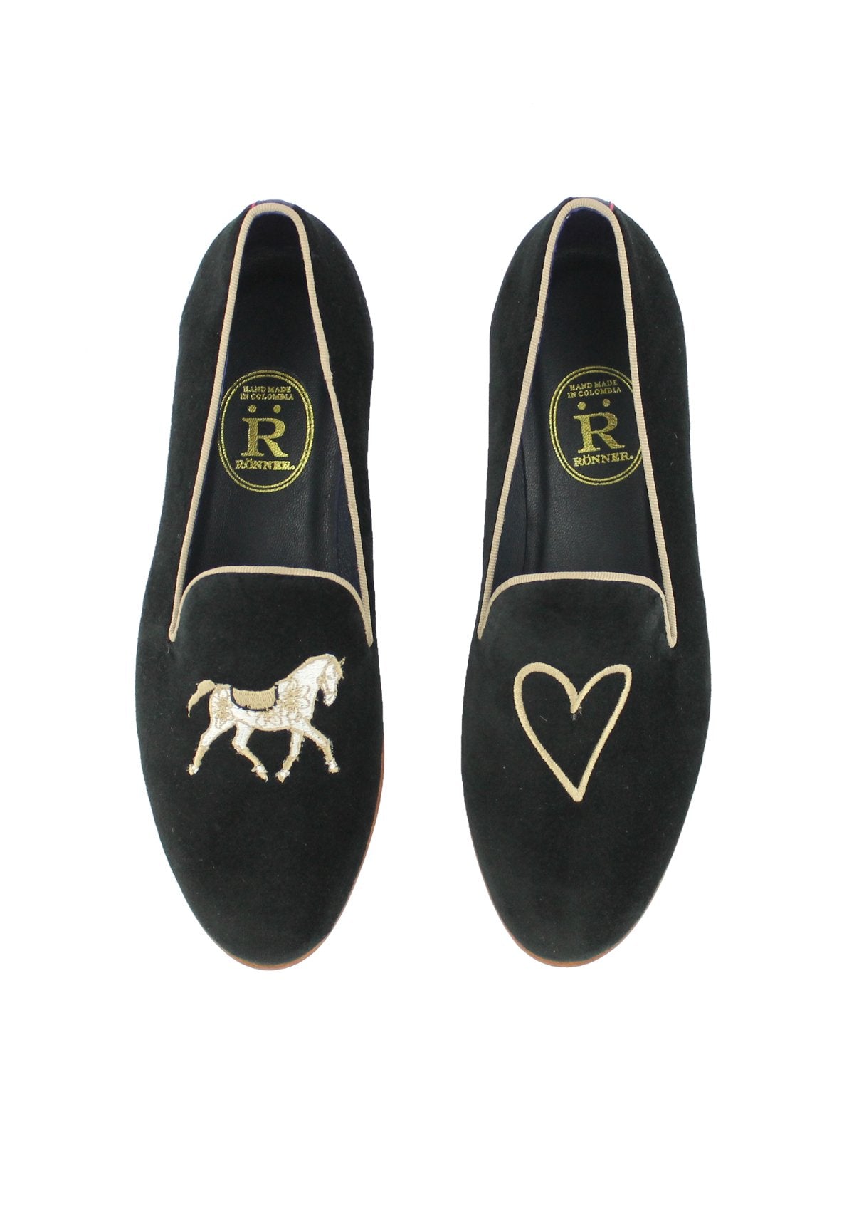 Rönner Mimosa Slippers Love | Black & Camel - Rönner - Equiluxe Tack