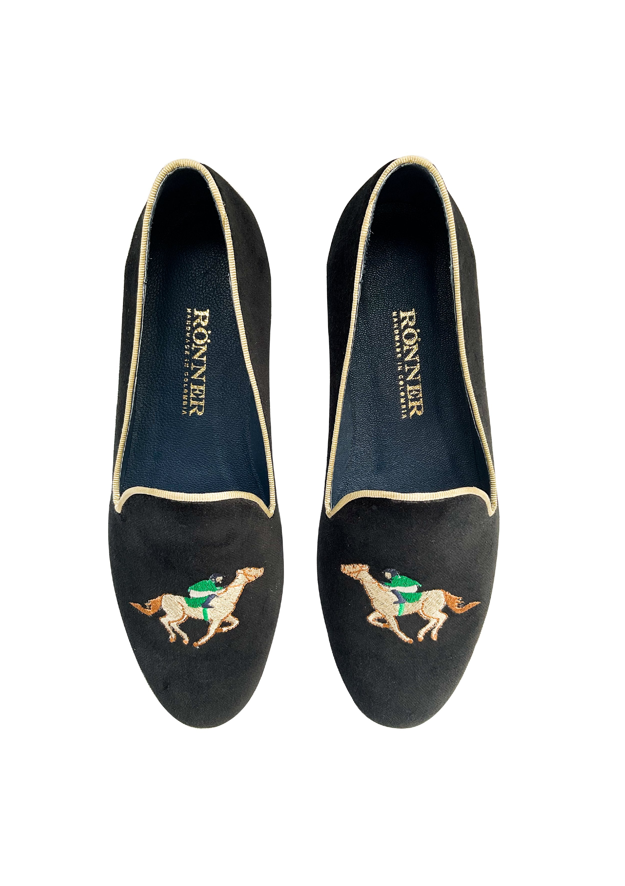 Rönner Mimosa Velvet Slippers | Green Jockey - Rönner - Equiluxe Tack