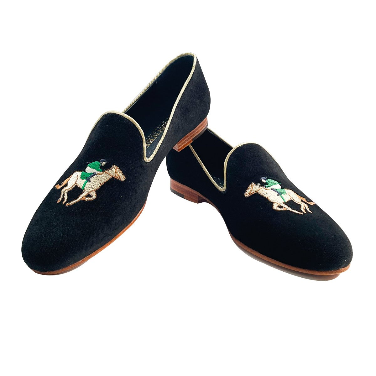 Rönner Mimosa Velvet Slippers | Green Jockey - Rönner - Equiluxe Tack