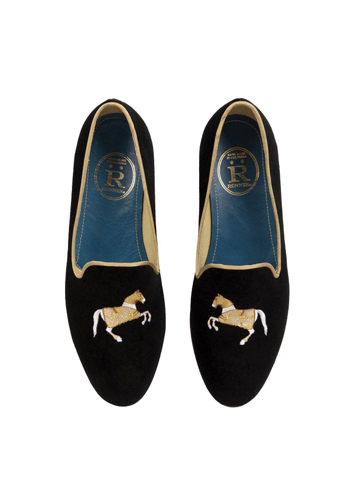 Rönner Mimosas Slippers Carrousel | Black & Gold - Rönner - Equiluxe Tack