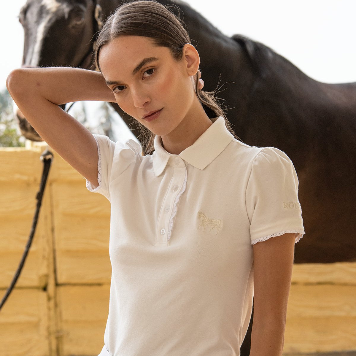 Rönner Nova Cotton Polo - Shirt Short Sleeve | White - Rönner - Equiluxe Tack