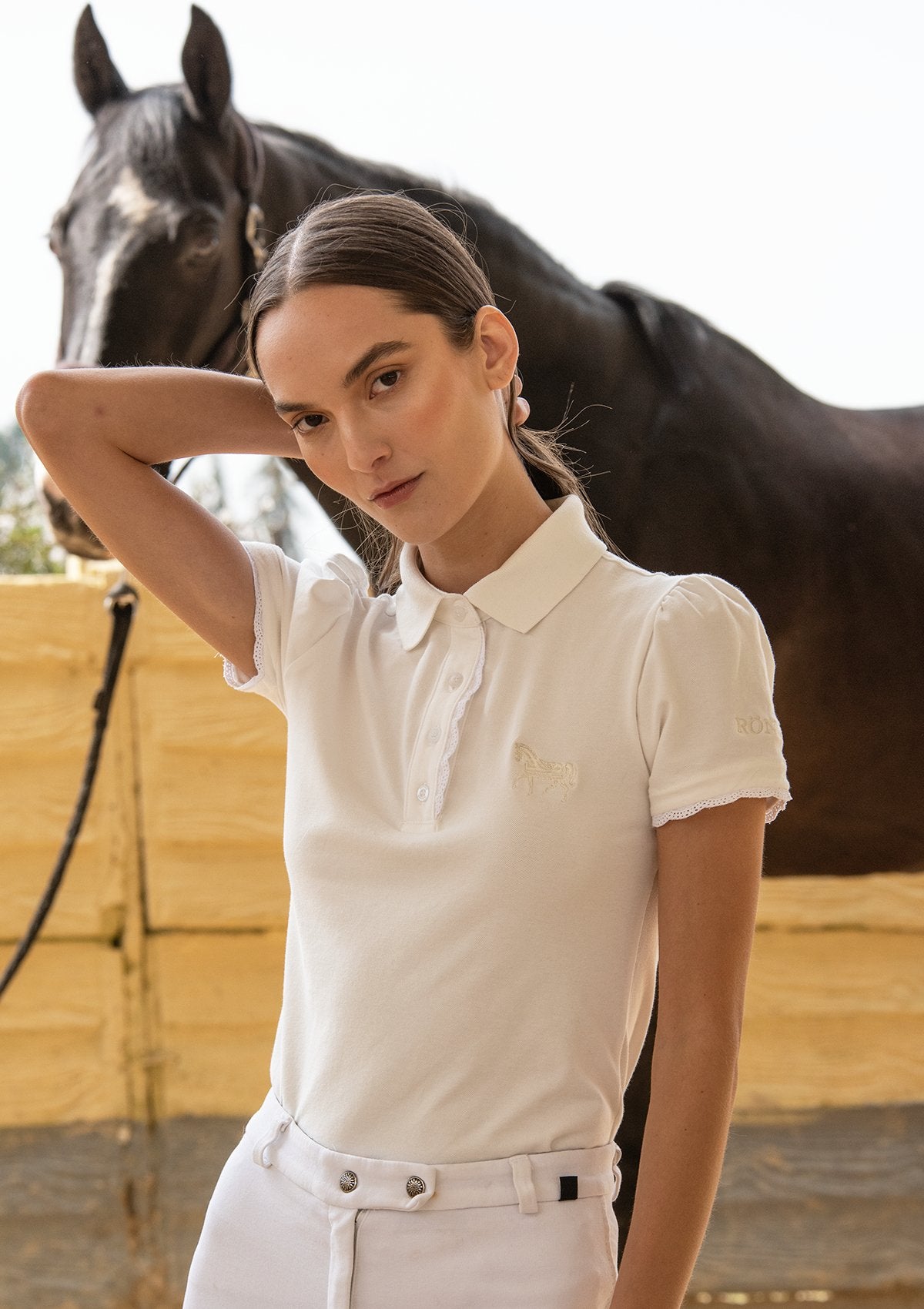 Rönner Nova Cotton Polo - Shirt Short Sleeve | White - Rönner - Equiluxe Tack