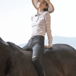 Ronner Plume Quarter - Zip | Long Sleeve | Steed Print | Nude - Rönner - Equiluxe Tack