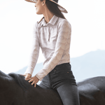 Ronner Plume Quarter - Zip | Long Sleeve | Steed Print | Nude - Rönner - Equiluxe Tack
