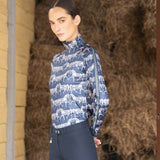 Rönner Plume Quarter - Zip | Long Sleeve | Steed Print | Shadow Blue - Rönner - Equiluxe Tack