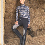 Rönner Plume Quarter - Zip | Long Sleeve | Steed Print | Shadow Blue - Rönner - Equiluxe Tack