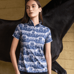 Rönner Plume Quarter - Zip | Short Sleeve | Steed Print | Shadow Blue - Rönner - Equiluxe Tack