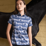 Rönner Plume Quarter - Zip | Short Sleeve | Steed Print | Shadow Blue - Rönner - Equiluxe Tack