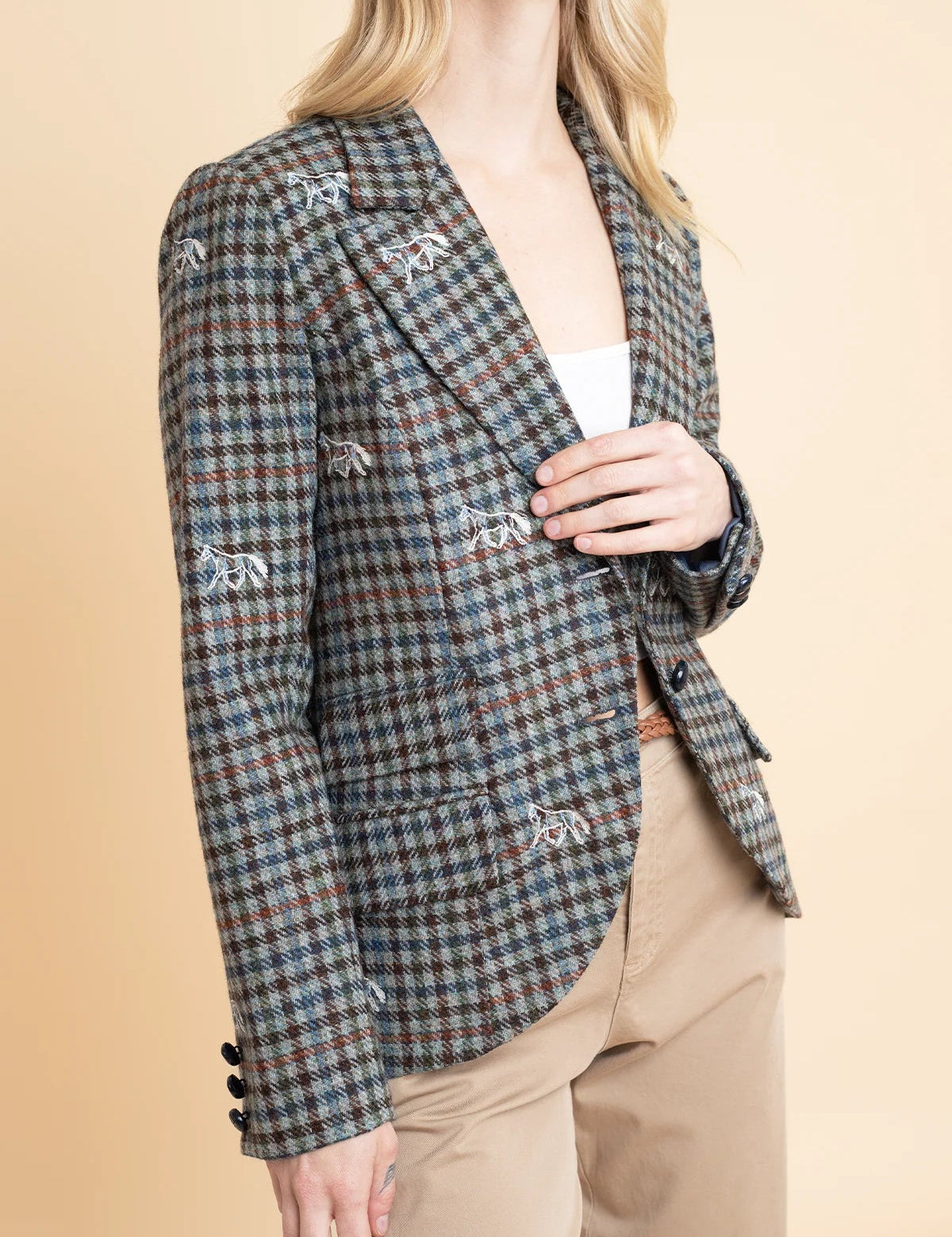 Rönner Scarlet Blazer | Embroidered Italian Wool | Limited Edition | Grey - Rönner - Equiluxe Tack