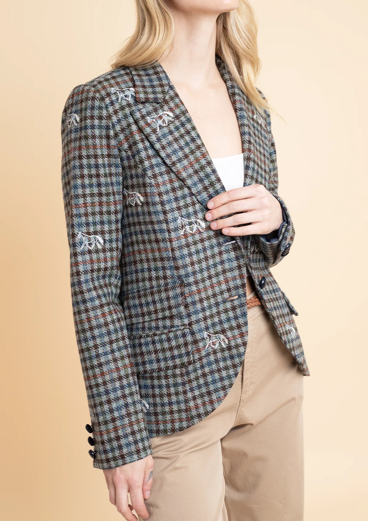 Rönner Scarlet Blazer | Embroidered Italian Wool | Limited Edition | Grey - Rönner - Equiluxe Tack